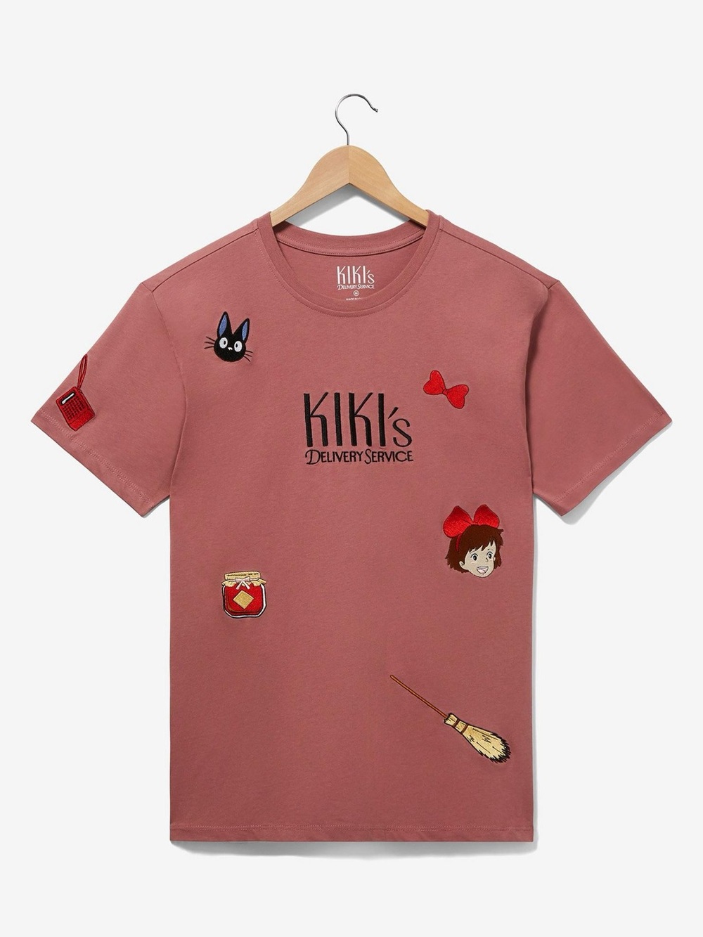 Studio Ghibli Kiki's Delivery Service Scattered Icons Embroidered T-Shirt